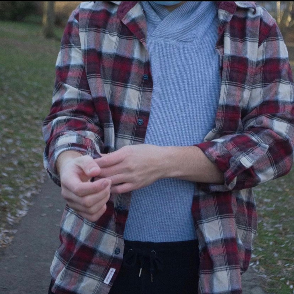 Weather proof vintage large red plaid flannel
